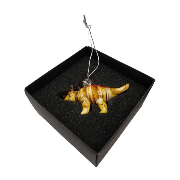 Triceratops Dinosaur Dynasty Gallery Glass lampwork Glassdelights Figurine - Picture 9 of 11